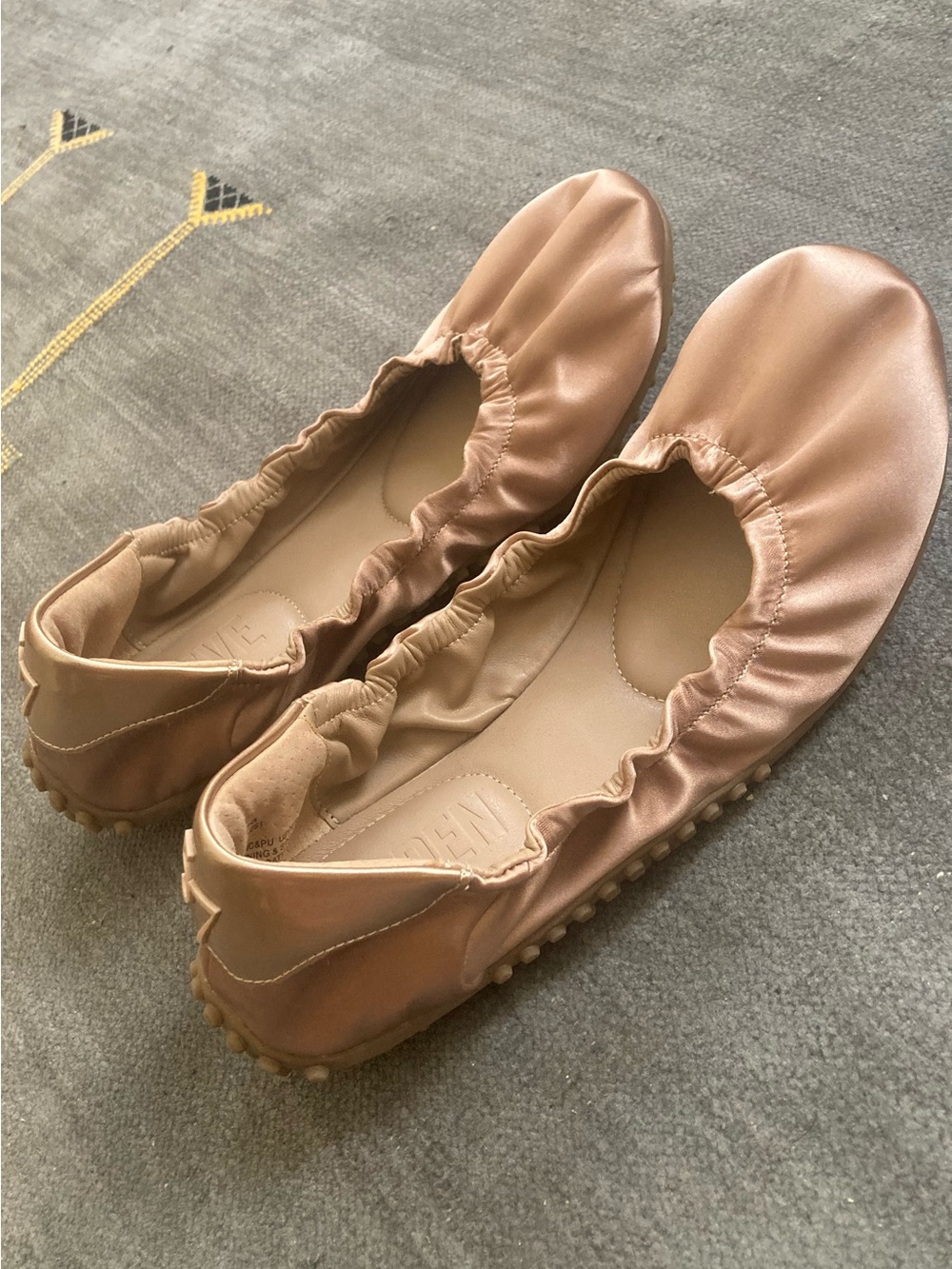 Steve Madden Pietra in Blush Satin Gathered Ballet Flats